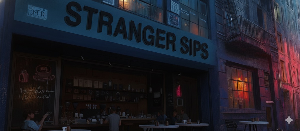 Stranger Sips shuttered storefront on January 1, 2026
